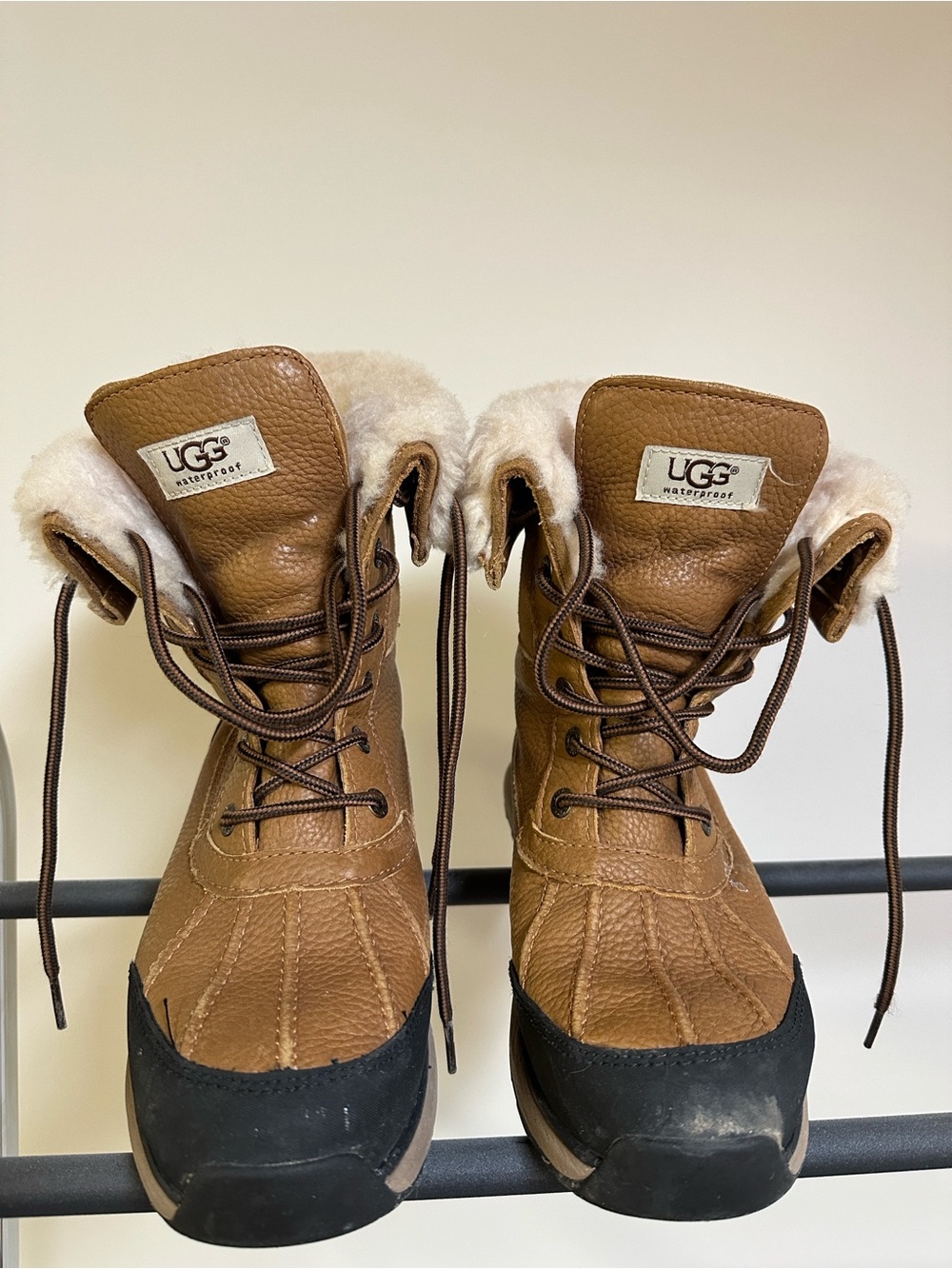UGG Tan and Black Waterproof Leather Boot